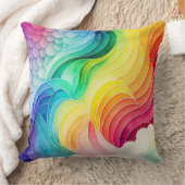 絵を描絵を描虹の水の色抽象芸術 クッション (ブランケット)
