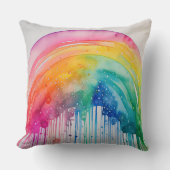 絵を描絵を描虹の水の色抽象芸術 クッション (正面)