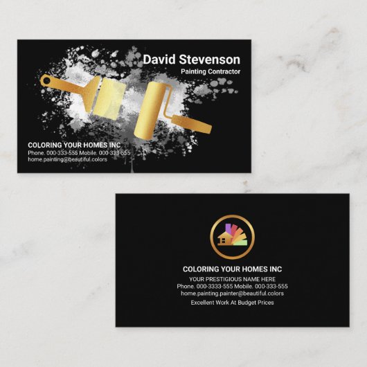 絵を描絵を描金ゴールドブラシ 名刺 (正面/裏面)