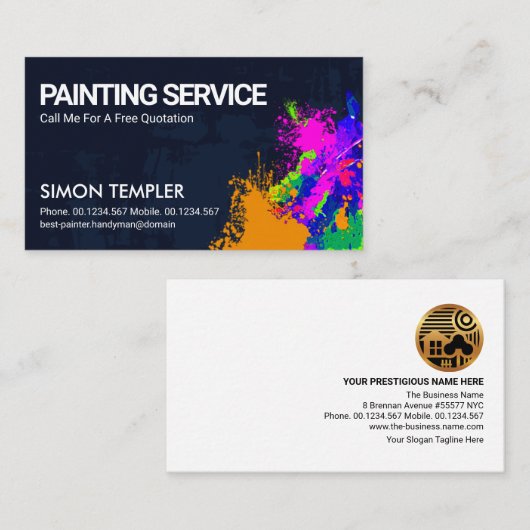 絵を描絵を描（ばちゃばちゃ）跳ねるの剥皮 名刺 (正面/裏面)