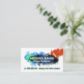 絵を描絵を描（ばちゃばちゃ）跳ねるサービス 名刺 (スタンド正面)