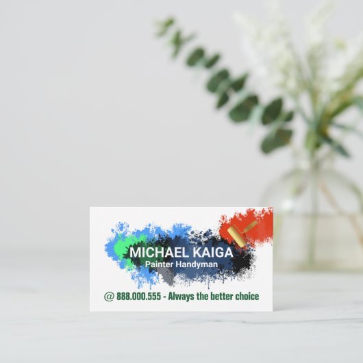 絵を描絵を描（ばちゃばちゃ）跳ねるサービス 名刺 (スタンド正面)