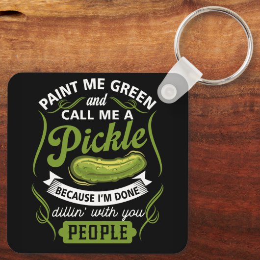 絵を描緑で漬物と呼んでくれ キーホルダー (裏面)