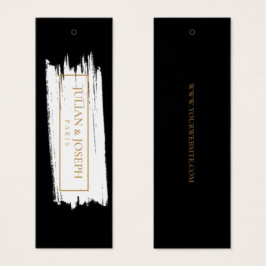 絵を描線モダン黒と金ゴールドのつるラベル (正面&裏面)