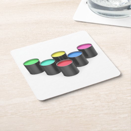 絵を描缶違う缶 スクエアペーパーコースター (アングル)