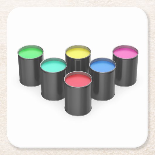 絵を描缶違う缶 スクエアペーパーコースター (正面)