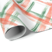 絵を描脳卒中赤と緑の格子縞 ラッピングペーパー (ロールコーナー)