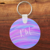 絵を描色ボタパーソナライズされたンのキーチェーン キーホルダー (正面)