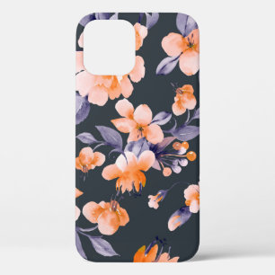 絵を描花のシームレスな背景イラストレーション iPhone 12ケース