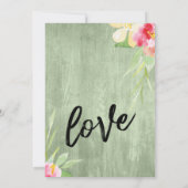 絵を描花カジュアル生木結婚の脚本 招待状 (裏面)