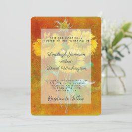 絵を描花結婚式招待状 招待状