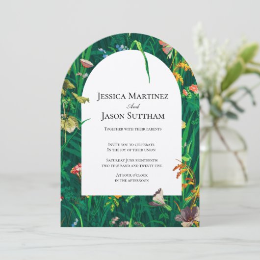 絵を描花結婚弓 招待状 (スタンド正面)