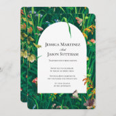 絵を描花結婚弓 招待状 (正面/裏面)