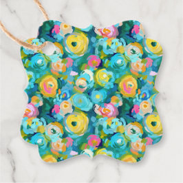 絵を描花芸術夏カラフルのフローラおもしろい フェイバータグ