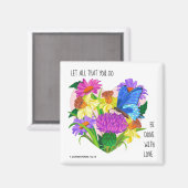 絵を描花、コリント人への手紙第16章14節 マグネット (正面/裏面)