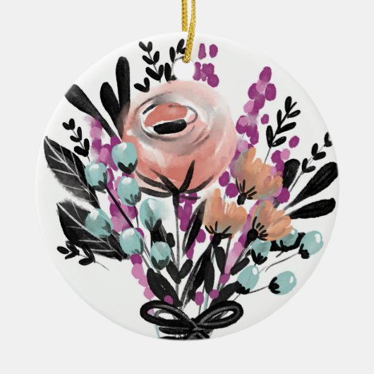 絵を描花 セラミックオーナメント (正面)