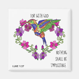 絵を描花、ルカ1:37の詩 マグネット