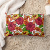 絵を描花、散在デイジーフローラ ランバークッション (ブランケット)