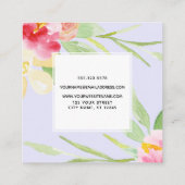 絵を描芸術的水彩花ラベンダー スクエア名刺 (裏面)