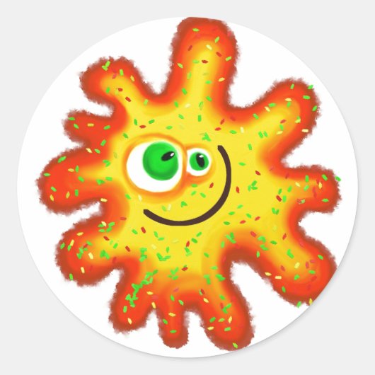 絵を描菌 ラウンドシール (正面)