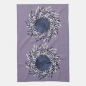 絵を描葉月桂樹は大理石の皿を渦巻く キッチンタオル (縦)