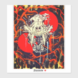 絵を描虎スカル シール