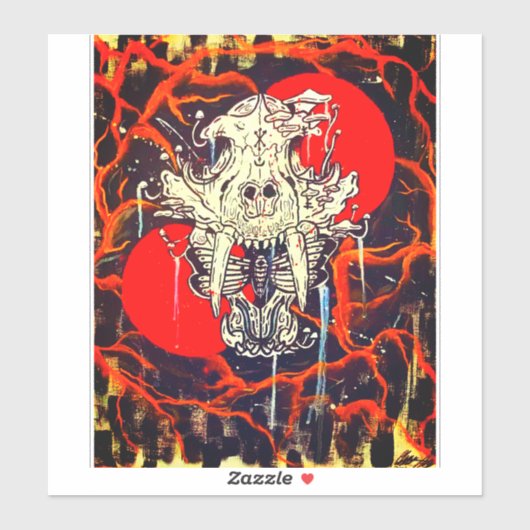 絵を描虎スカル シール (シート)