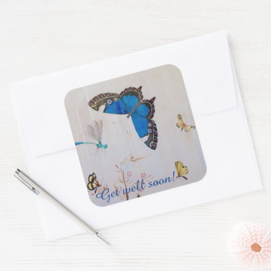 絵を描蝶 スクエアシール (封筒)