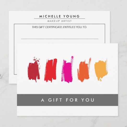 絵を描見本Red/Orange Gift Certificate (正面/裏面)