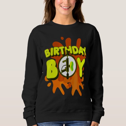 絵を描誕生日ボイースポーツチームペイントボール スウェットシャツ (正面)