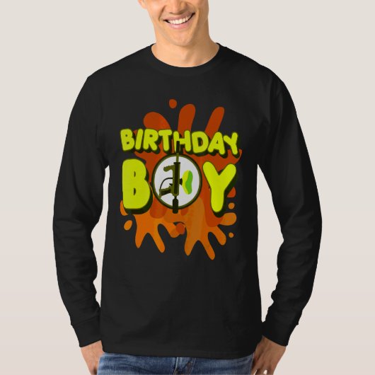 絵を描誕生日ボイースポーツチームペイントボール Tシャツ (正面)