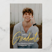 絵を描語箔卒業発表招待状 箔招待状 (正面)