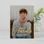 絵を描語箔卒業発表招待状 箔招待状 (立ち正面)