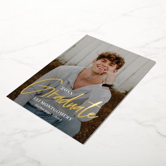 絵を描語箔卒業発表招待状 箔招待状 (回転した状態)