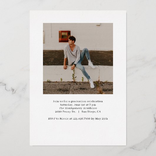 絵を描語箔卒業発表招待状 箔招待状 (裏面)