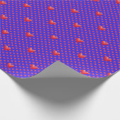 絵を描赤いハートとドットかわいいバレンタイン ラッピングペーパー (角)