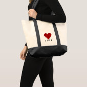 絵を描赤いハート トートバッグ (正面(商品))