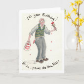 「絵を描赤の町!」 誕生日カード カード (黄色い花)