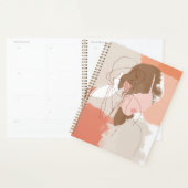 絵を描輪郭雌ポートレート プランナー手帳 (ディスプレー)