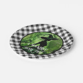 絵を描邪悪な良い魔女ブラックギンガムプレイド ペーパープレート (アングル)