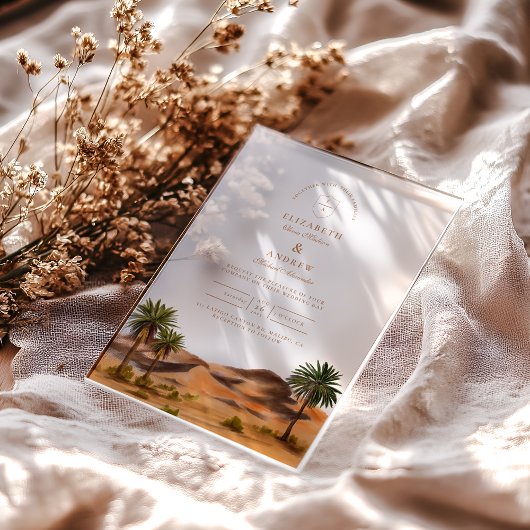 絵を描野結婚山 アクリル招待状