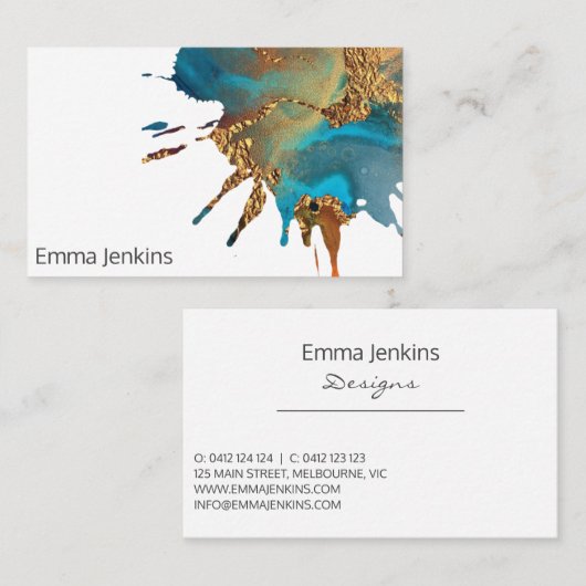 絵を描金ゴールドアーティストとの相性 名刺 (正面/裏面)