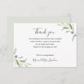 絵を描離れオリブと緑結婚の人々は サンキューカード (正面/裏面)