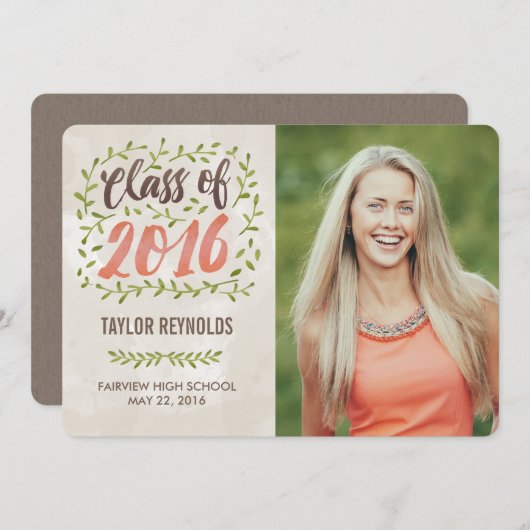 絵を描離れ卒業発表招待状 招待状 (正面/裏面)