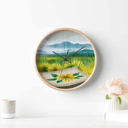 絵を描雨季 壁時計 (ホーム)