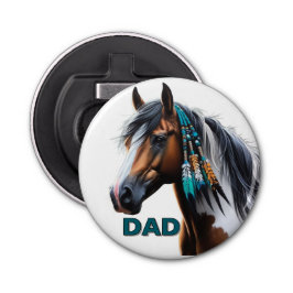 絵を描馬と先住民ビーズ 栓抜き