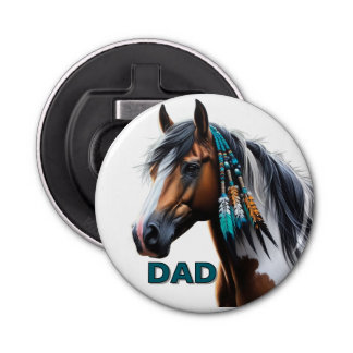 絵を描馬と先住民ビーズ 栓抜き