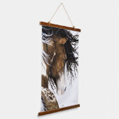 絵を描馬の木ぶら下がったの織物 吊り下げ型タペストリー (傾斜あり)
