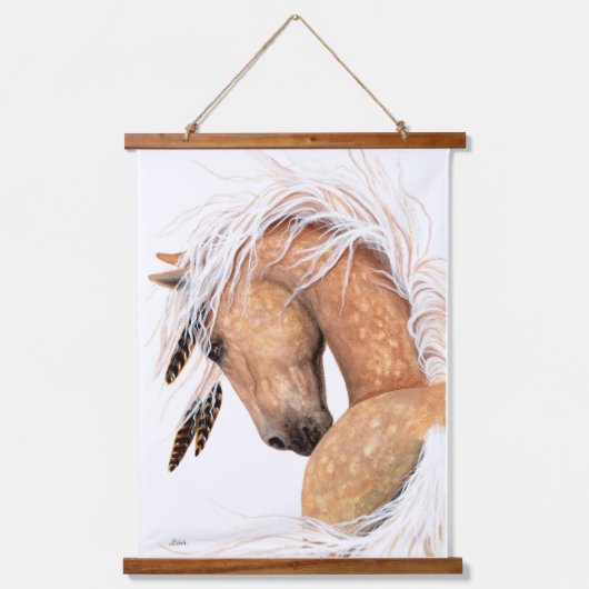 絵を描馬の木ぶら下がったの織物 吊り下げ型タペストリー (正面2)