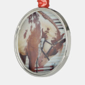 絵を描馬 メタルオーナメント (左)